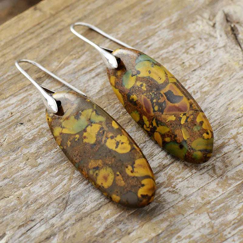 Natural Stone Copper Dangle Earrings - Extrinsic Beauty