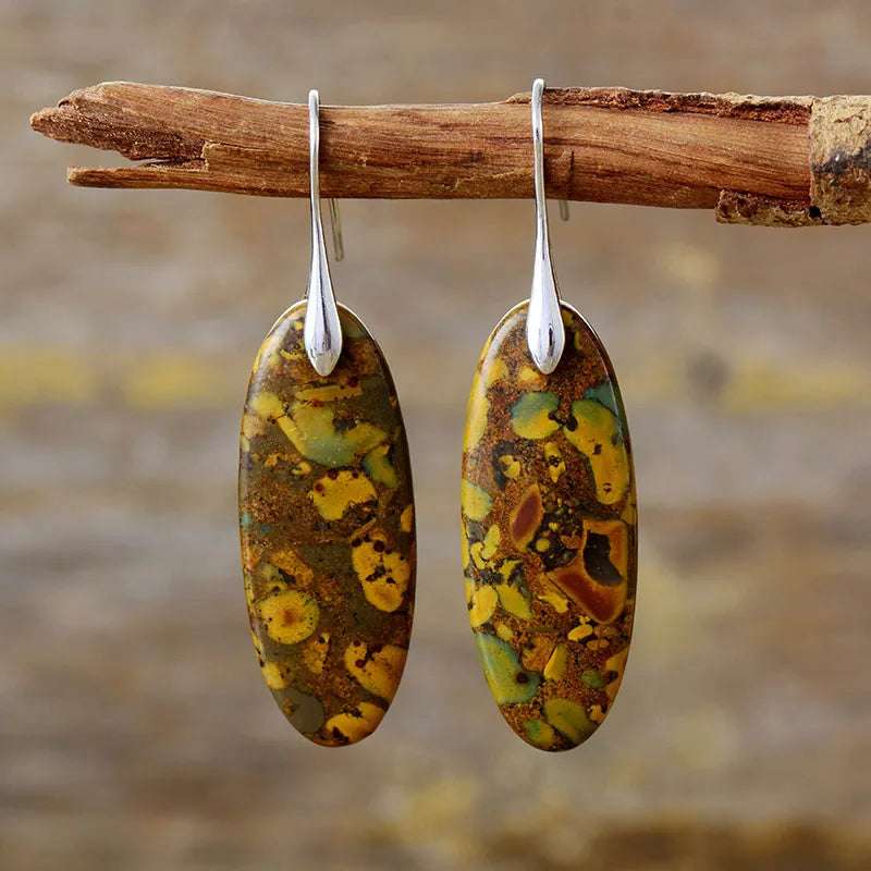 Natural Stone Copper Dangle Earrings - Extrinsic Beauty