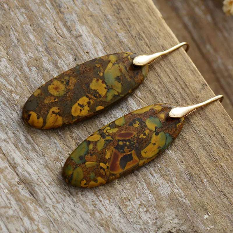 Natural Stone Copper Dangle Earrings - Extrinsic Beauty