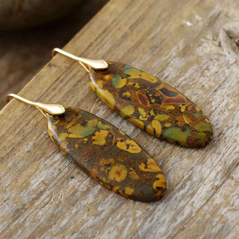 Natural Stone Copper Dangle Earrings - Extrinsic Beauty