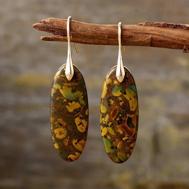 Natural Stone Copper Dangle Earrings - Extrinsic Beauty