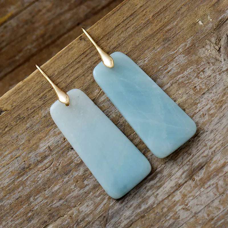 Natural Stone Geometric Shape Earrings - Extrinsic Beauty