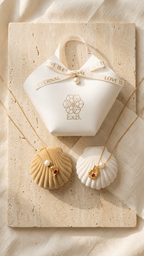 Gold choker necklace with pearl accents and gold sea-animal pendant charms