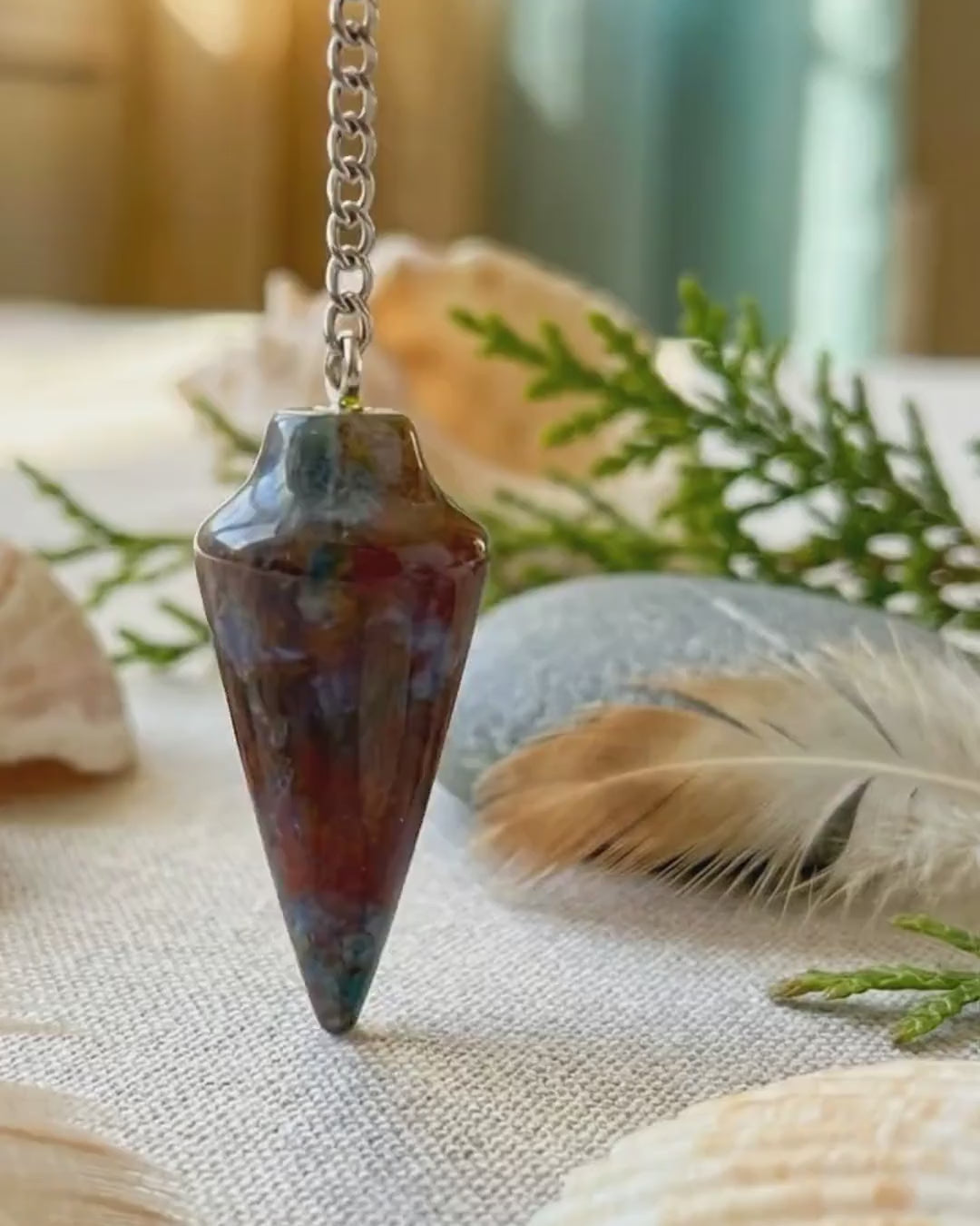 Indian Agate Pendulum & Mystery Charm | Bag Charm