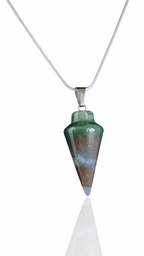 925 silver pendulum necklace with green blue stone pendant drop