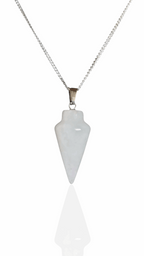 925 silver pendulum necklace with white stone drop pendant