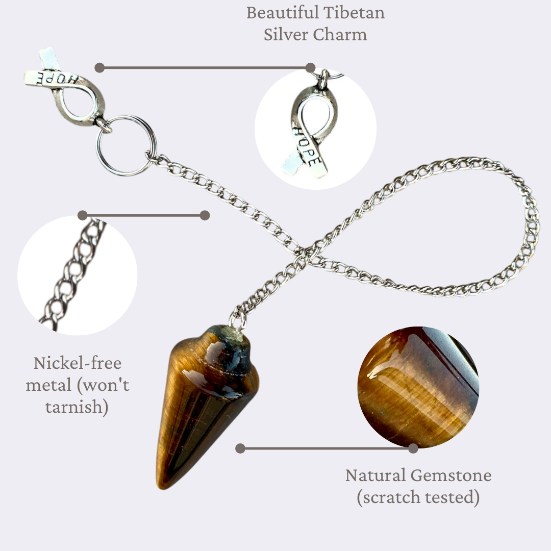 Extrinsic Beauty Natural Gemstone Pendulum with Mystery Charm | Bag Charm | Multiple Options