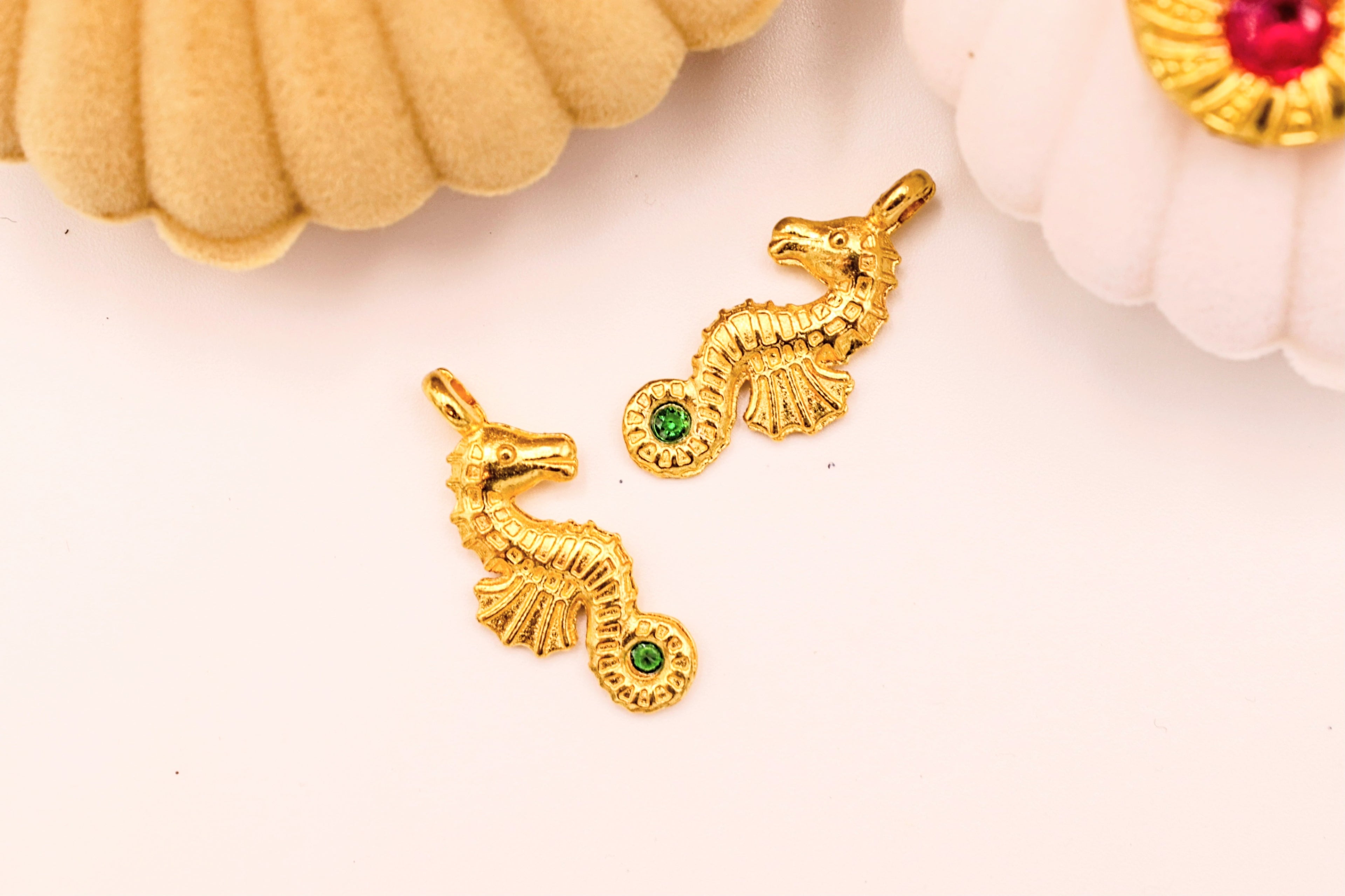 Certified Ruby Emerald Octopus Pendant, 18k Gold Necklace, Pearl Choker In Personalized Packaging