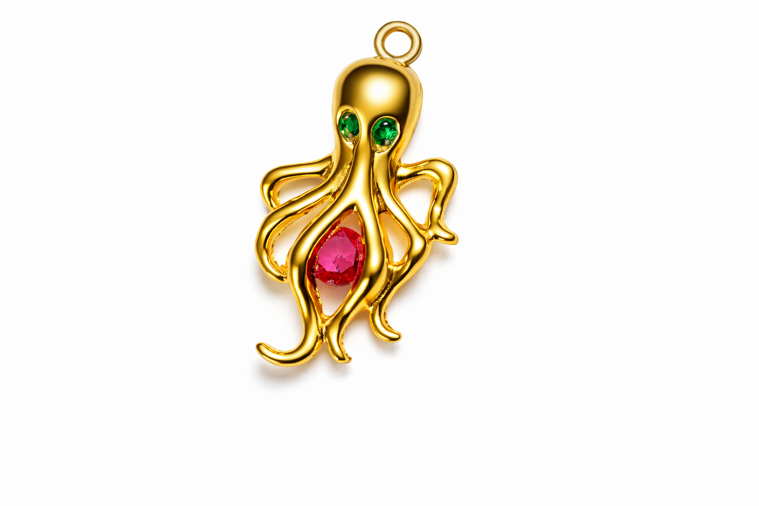 Certified Ruby Emerald Octopus, Fish, Seahorse, Seashell 18k Gold Pearl Choker