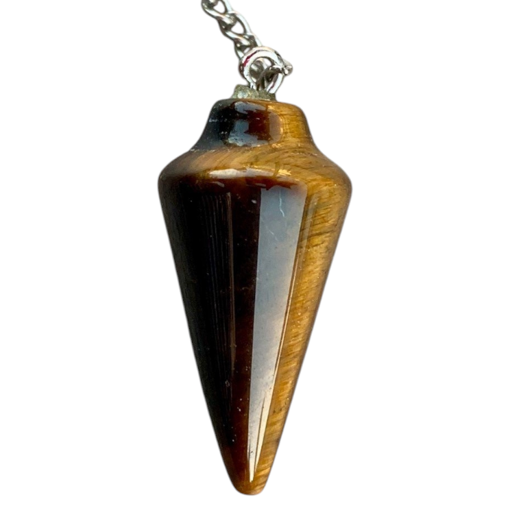 Natural Tigers Eye Pendulum with Mystery Charm | Bag Charm