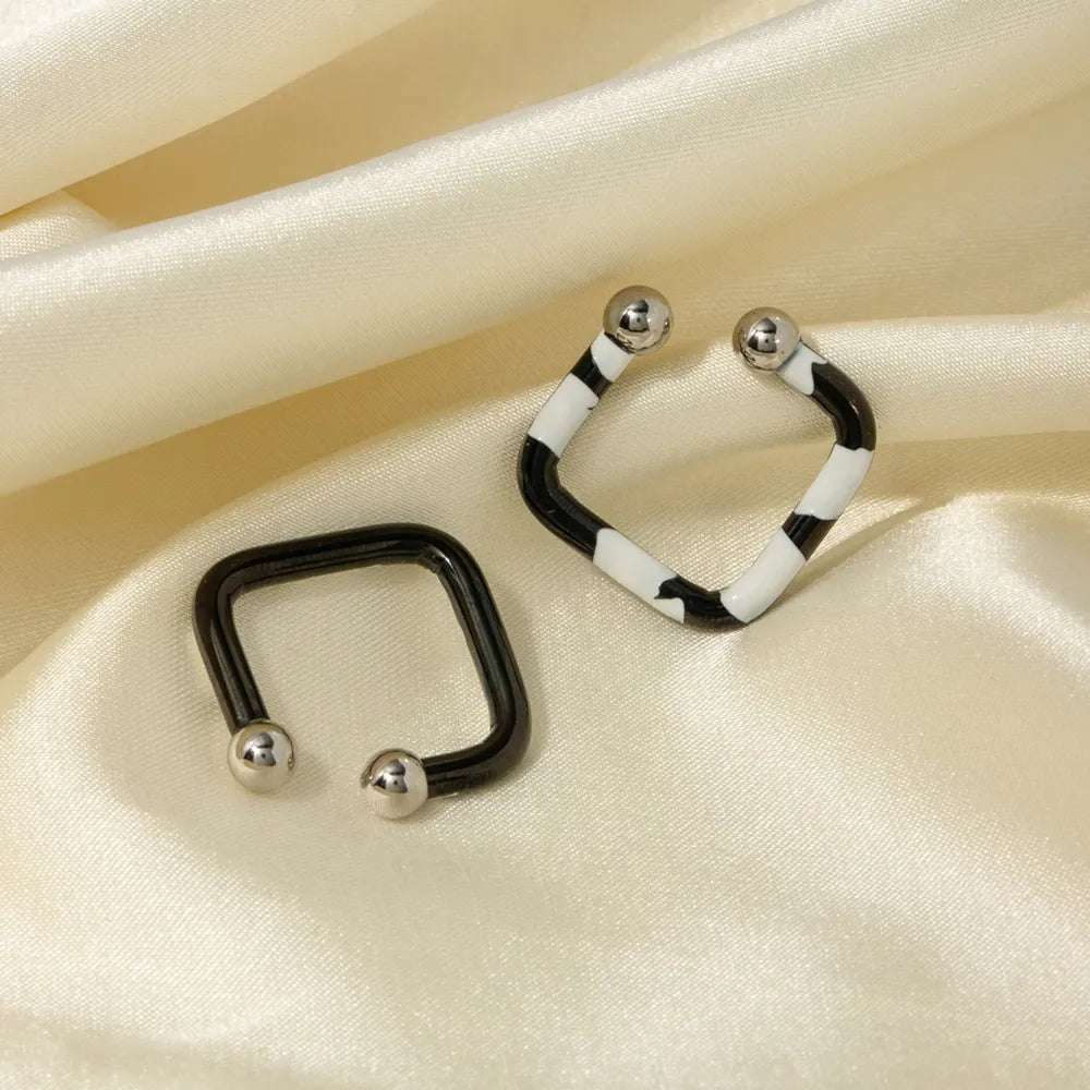 Stainless Steel Oil Drip Cuff Earrings - Extrinsic Beauty