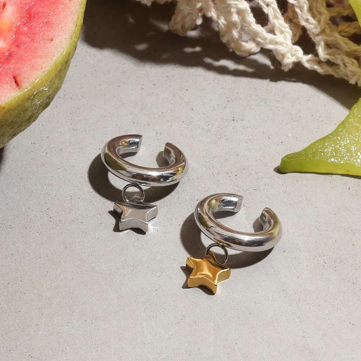 Stainless Steel Star Clip On Earrings - Extrinsic Beauty