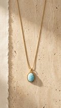 Larimar Oval Pendant Necklace