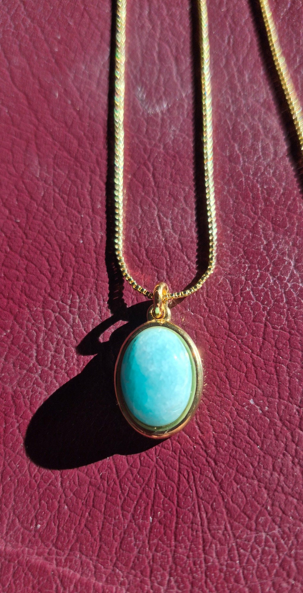 Larimar Oval Pendant Necklace