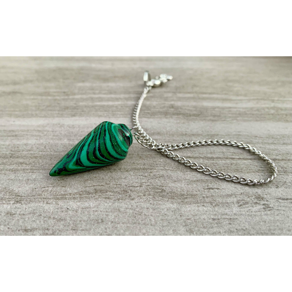 Reconstructed Malachite Dowsing Pendulum/Bracelet - EXtrinsic Beauty