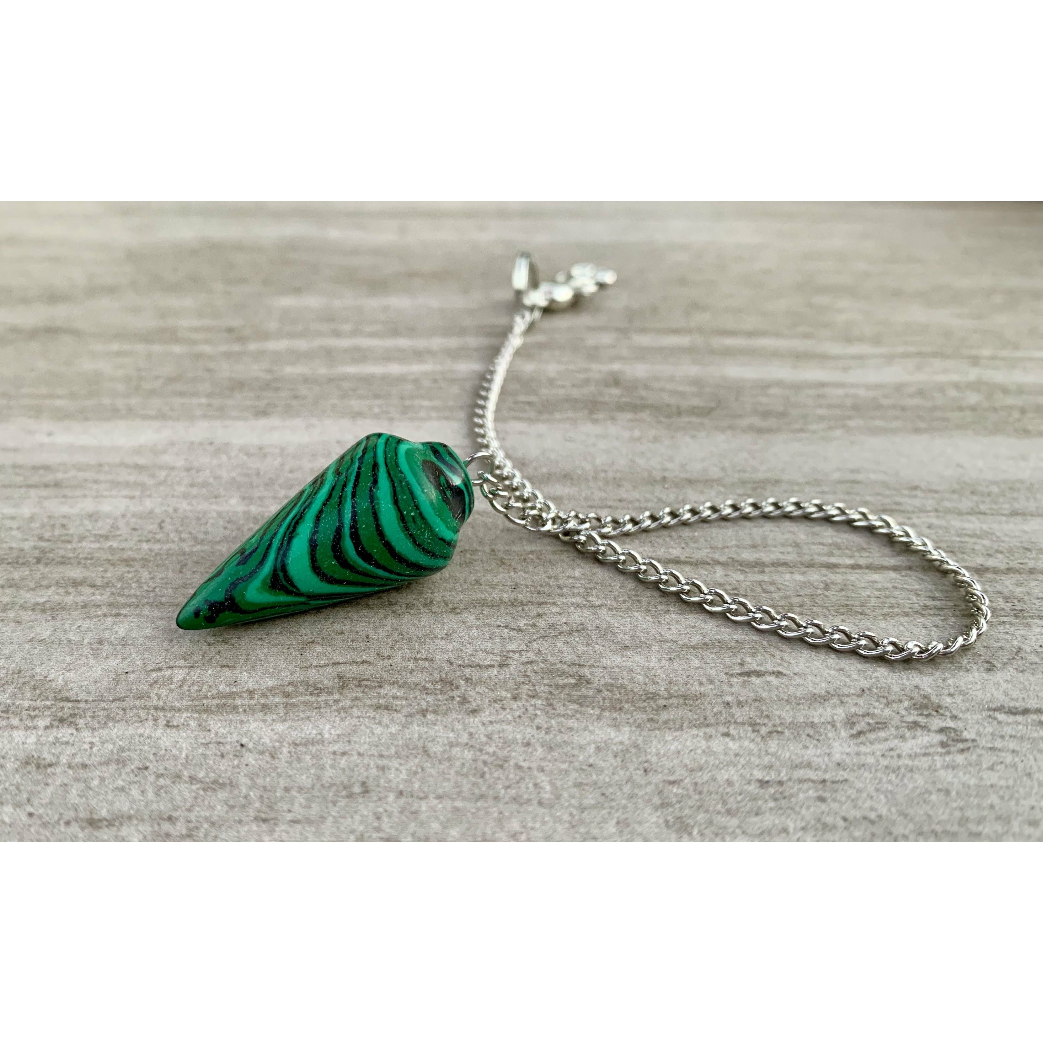 Reconstructed Malachite Dowsing Pendulum/Bracelet - EXtrinsic Beauty