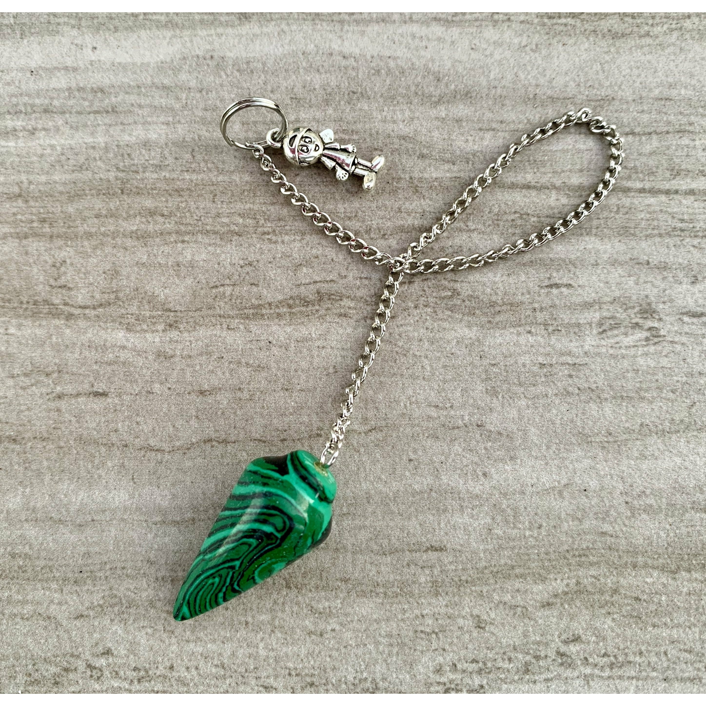 Reconstructed Malachite Dowsing Pendulum/Bracelet - EXtrinsic Beauty